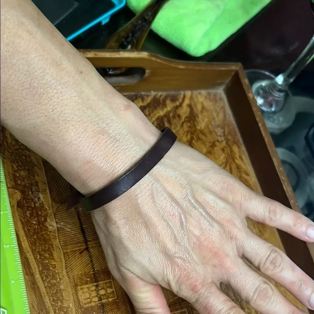 Unisex Brown Minimalist Jewelry leather Bracelet